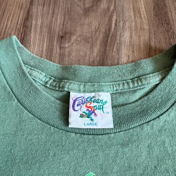 Vintage Caribbean Soul T-Shirt Men’s Size L 1995 Single Cheeseburger In Paradise - Picture 3 of 7